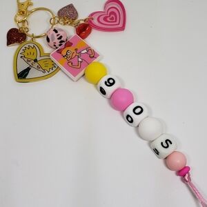 Handmade 90s Hey Arnold Helga Silicone Beaded Keychain